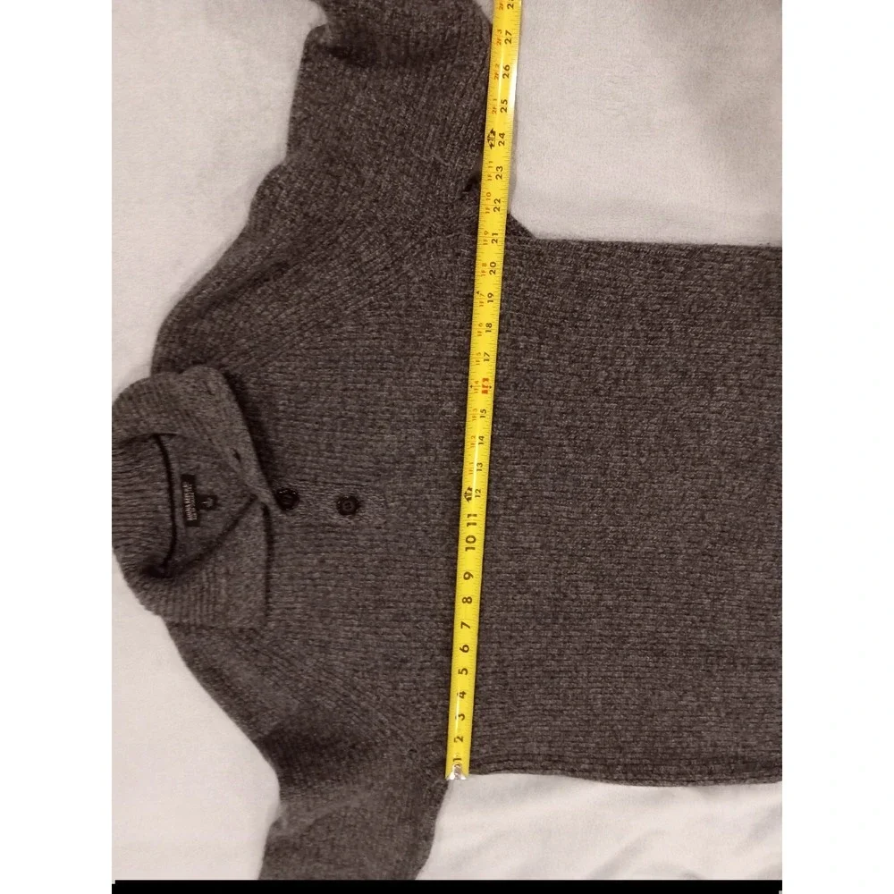 Mens Banana‎ Republic Italian Yarn 4 Button Pullover Sweater Gray Large